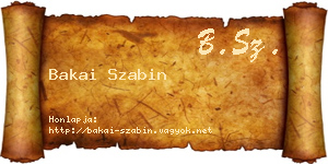 Bakai Szabin névjegykártya